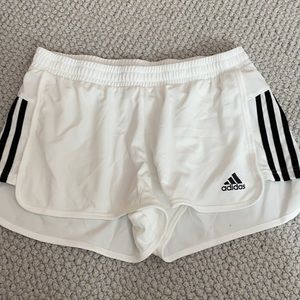 White adidas soccer shorts!